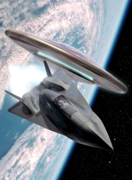 Ufo and space plane — Stock Photo, Image