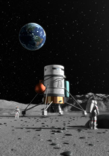 月着陸船の 3 d イラストレーション — ストック写真