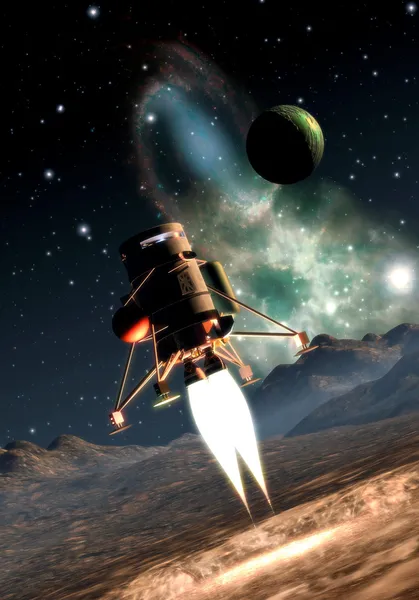 Spaceship landing — Stock Photo, Image