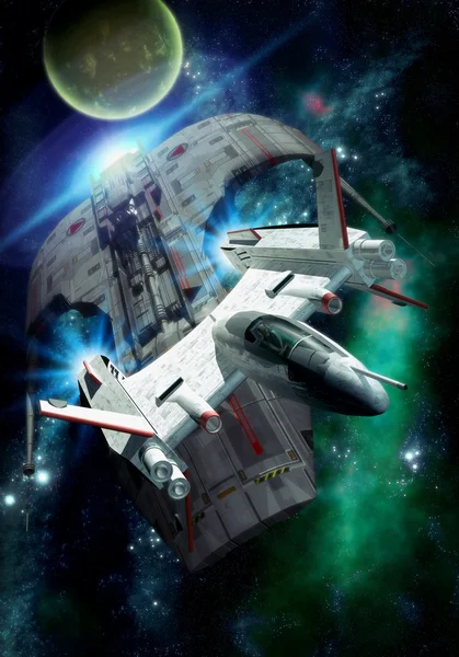 Statek kosmiczny pościg — Zdjęcie stockowe