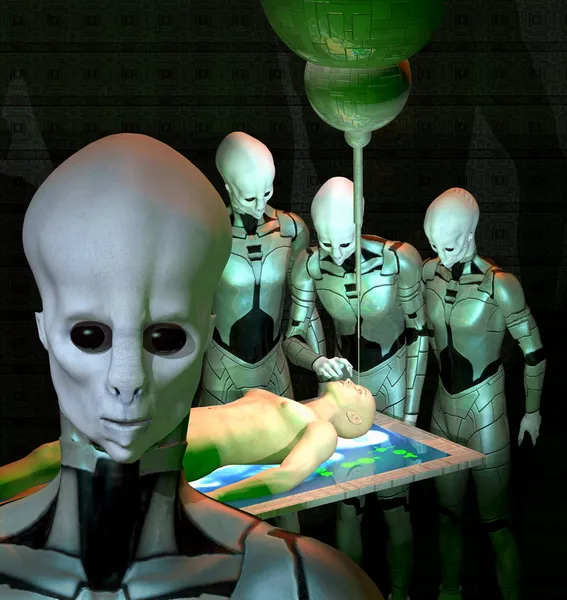 Ufo alien abduction Stock Image