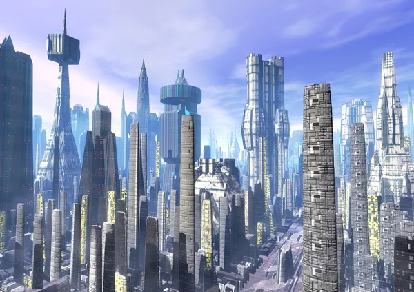 Stadt futuristische Landschaft Stockfoto