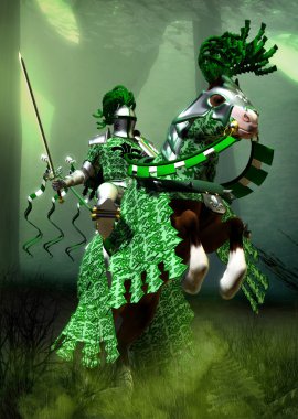 Fantasy green knight clipart