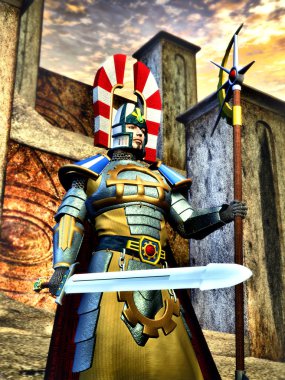 Fantasy knight elfic warrior clipart