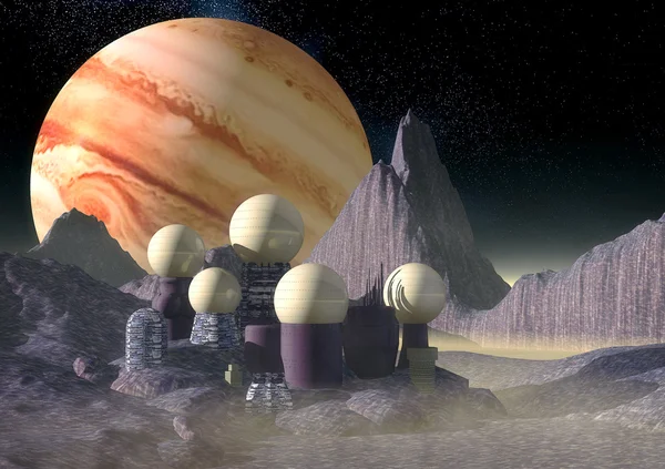 木星の月面基地 — ストック写真