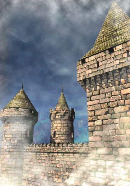 Fantasie kasteel achtergrond — Stockfoto