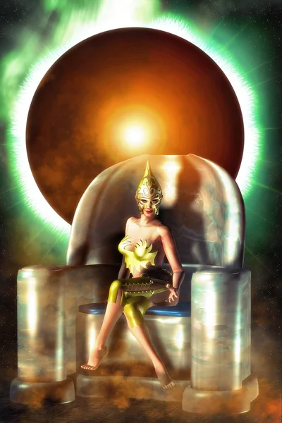 Antasy queen throne — Stock Photo, Image
