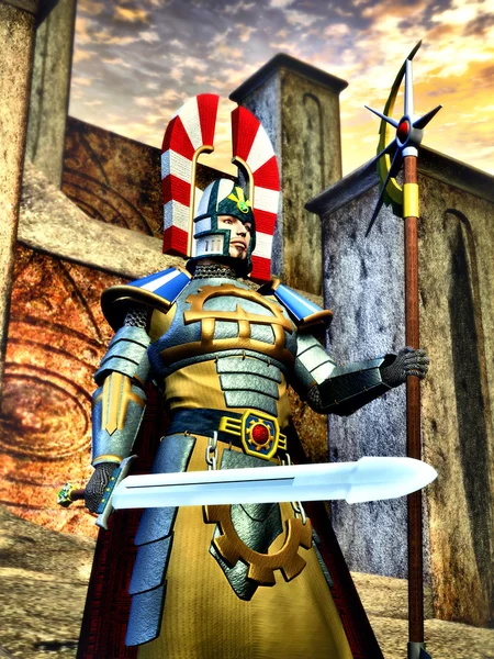 Fantasy knight elfic warrior — Stock Photo, Image