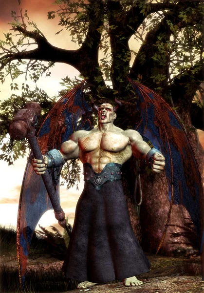 Fantasy demona wojownik — Zdjęcie stockowe