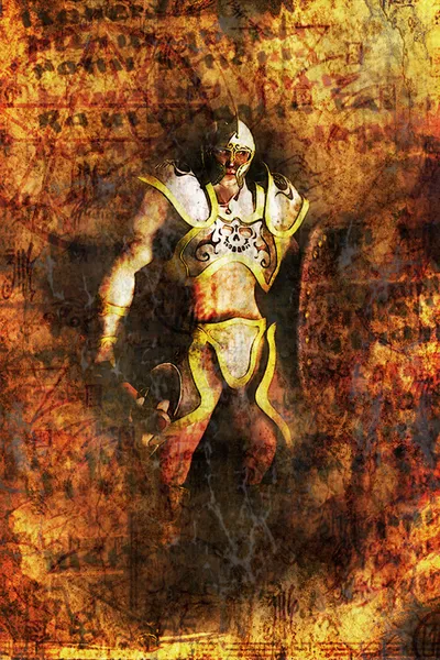 Fantasy warrior painting — Stock Photo, Image