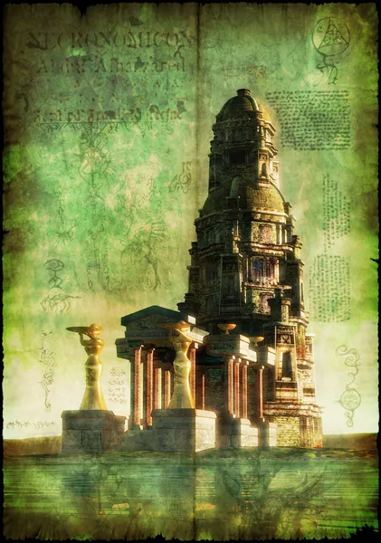 Fantasy templom necronomicon stílus — Stock Fotó