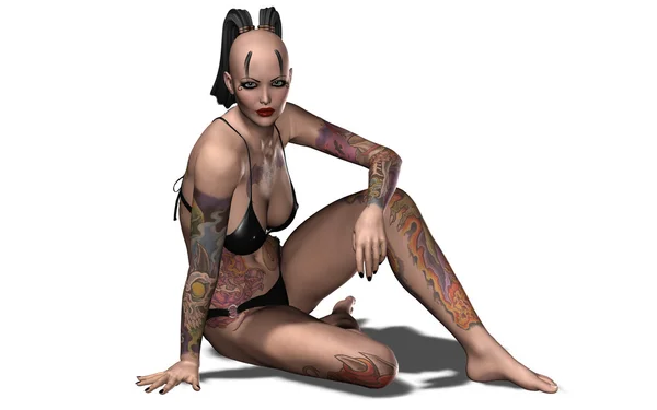Tattooed woman — Stock Photo, Image