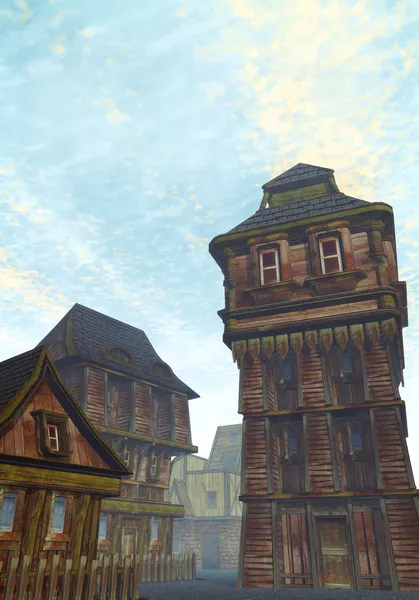 Medieval fantasy city — Stock Photo, Image