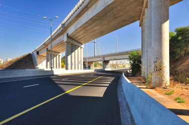 Bridge over highway. clipart