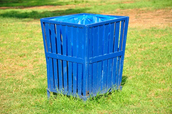 stock image Recycle bin on the grass.