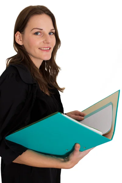 Ung kvinnlig Student med en mapp/bindemedel — Stockfoto