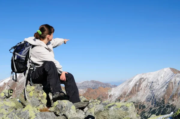 Relax on hiking - view on mountains — Stock Photo, Image