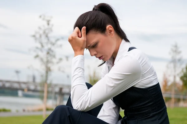 Depression - young business woman — Stock Photo, Image