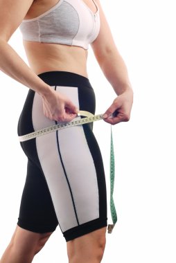 Measuring waist - womans body clipart