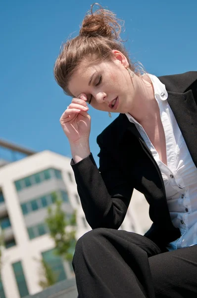 Troubles - worried business woman — Stock Photo, Image