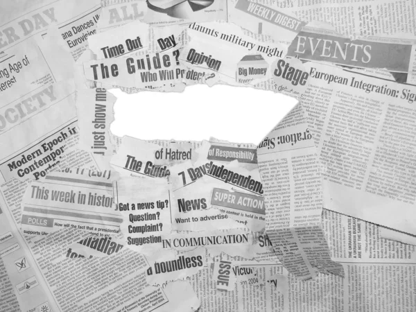 Cut out newspapers collage — Stock Photo, Image