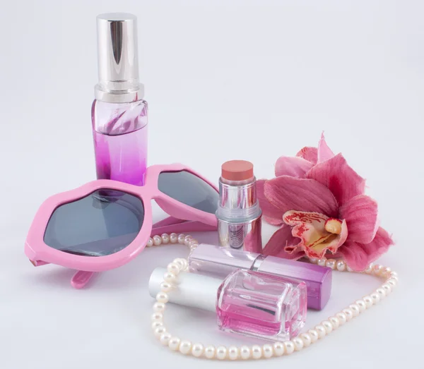 stock image Pink set of cosmetics