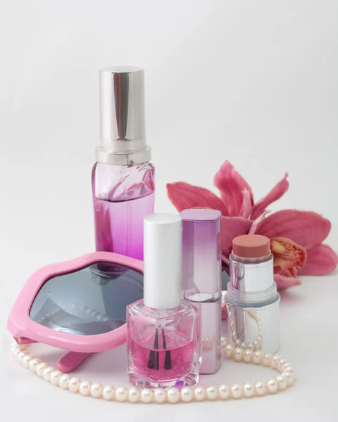 Zestaw kosmetyków różowy — Zdjęcie stockowe