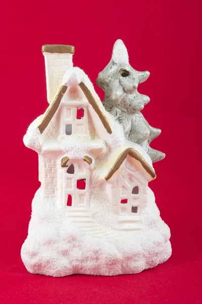 Zimní dům Vánoční dekorace Lucerna — Stock fotografie