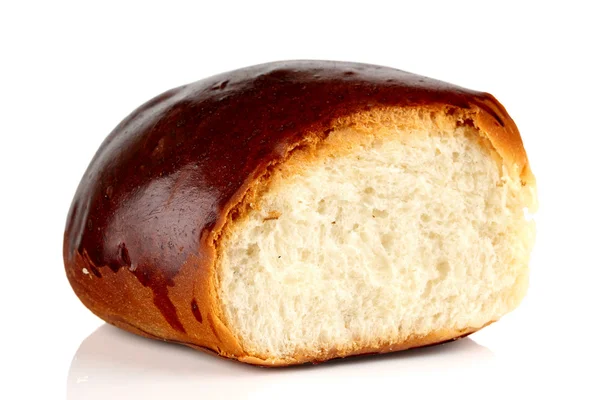 Un panino su sfondo bianco . — Foto Stock
