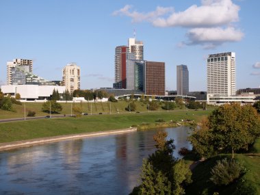 The Vilnius city view with skyscrapers clipart