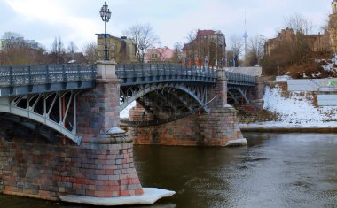 Old bridge and river clipart