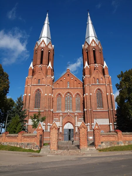 Anyksciai oraș biserică roșie — Fotografie, imagine de stoc