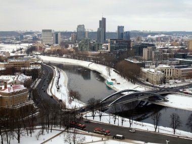 Vilnius şehir bina ve nehir