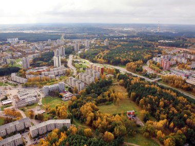 Vilnius şehir havadan görünümü