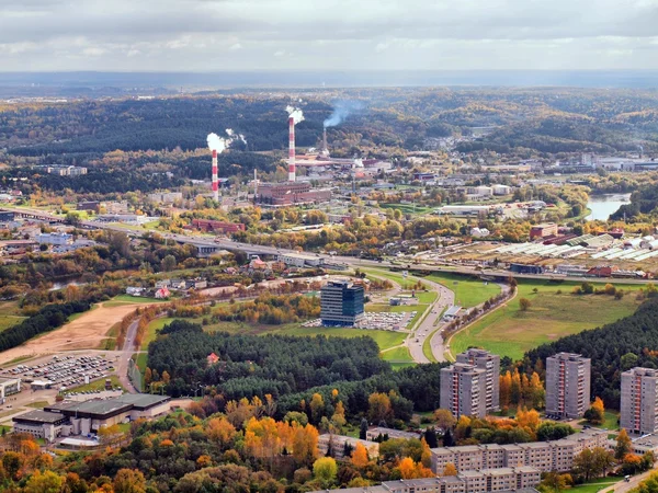 Luchtfoto uitzicht op de stad Vilnius — Stockfoto