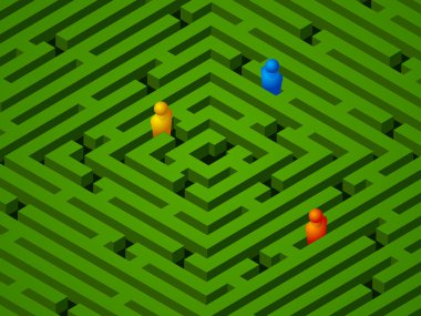 Green maze with clipart