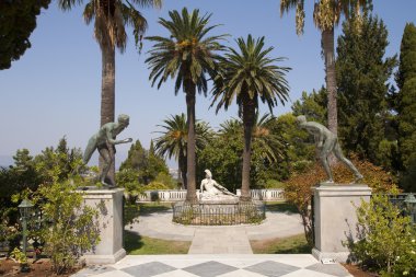 Statue of Achilles in Achillion Palace corfu, greece clipart