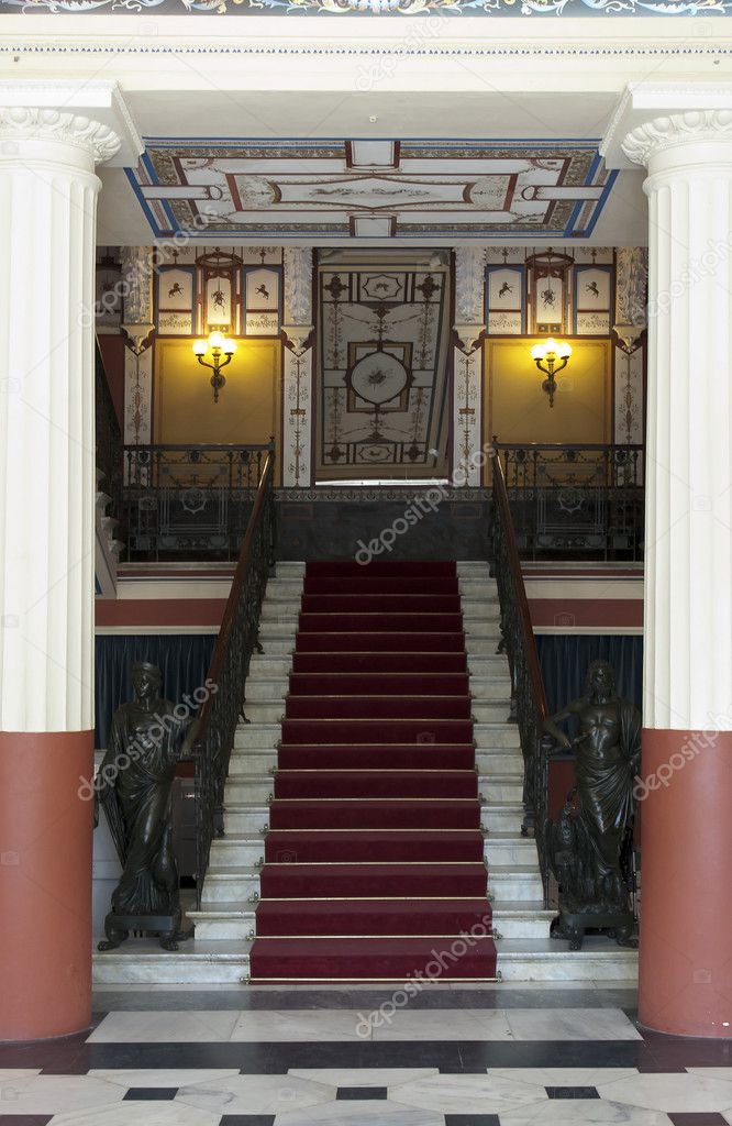 Main entrance stairs from Achillion palace - Corfu, Greece