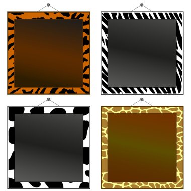 Four animal print frames to put your own photo or text in. clipart