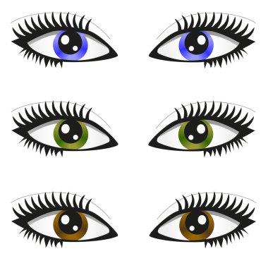 3 pair of eyes clipart