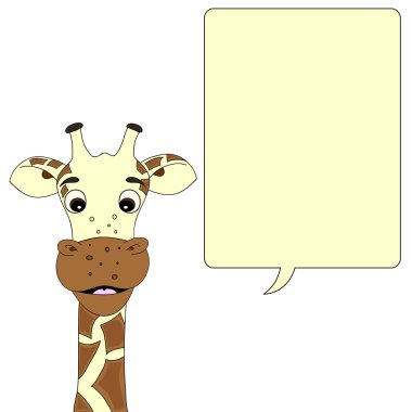 Giraffe with speech bubble clipart