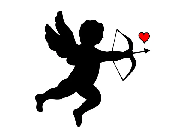 Silhouette of cupid — Stock Vector