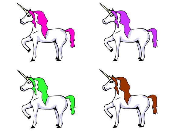 Collection of unicorns — Stock Vector