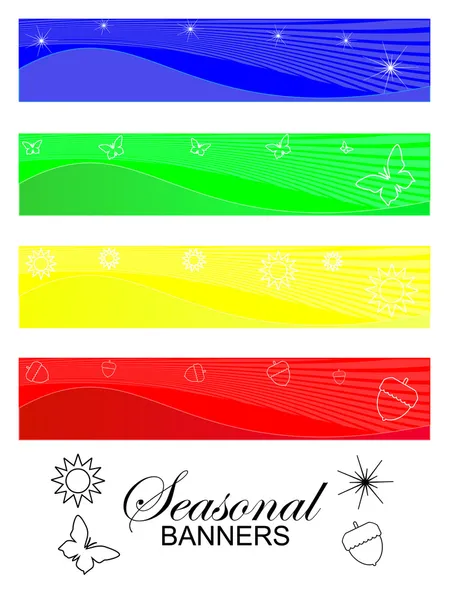 Banderas estacionales en colores brillantes — Vector de stock