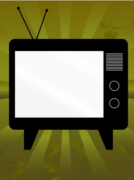 Старый телевизор с копировальным пространством на фоне гранжа — стоковый вектор
