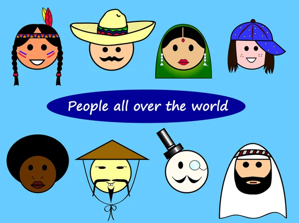 Διαφορετικής εθνικότητας, από όλο τον κόσμο — Διανυσματικό Αρχείο