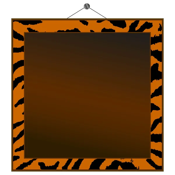 Tiger-Druckrahmen zum Einfügen des eigenen Fotos oder Textes. — Stockvektor