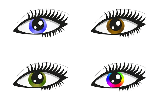 아름 다운 색된 눈의 컬렉션 — 스톡 벡터