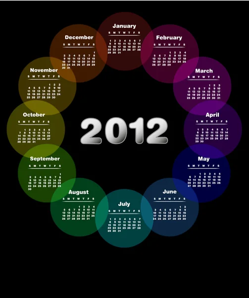 Calendario Design 2012 — Vettoriale Stock