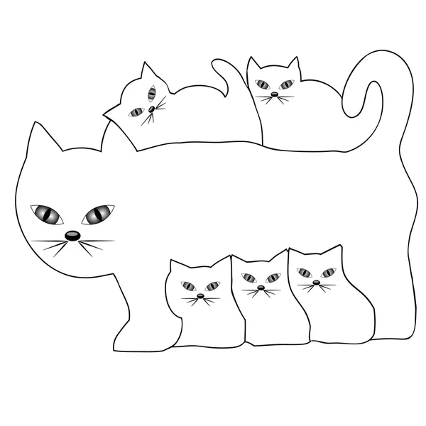 Кошки и котята — стоковый вектор
